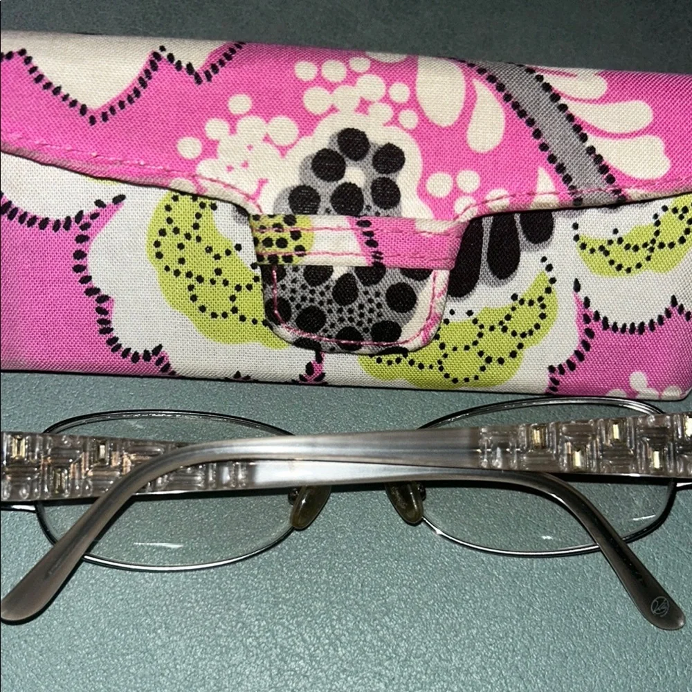 Vera Bradley Pink Floral Reading Glasses with Matching Case  135 readers vision